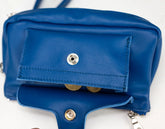 Royal blue wallet with zippers
