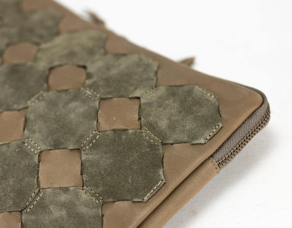 Athena Tablet Clutch - Khaki Brown leather