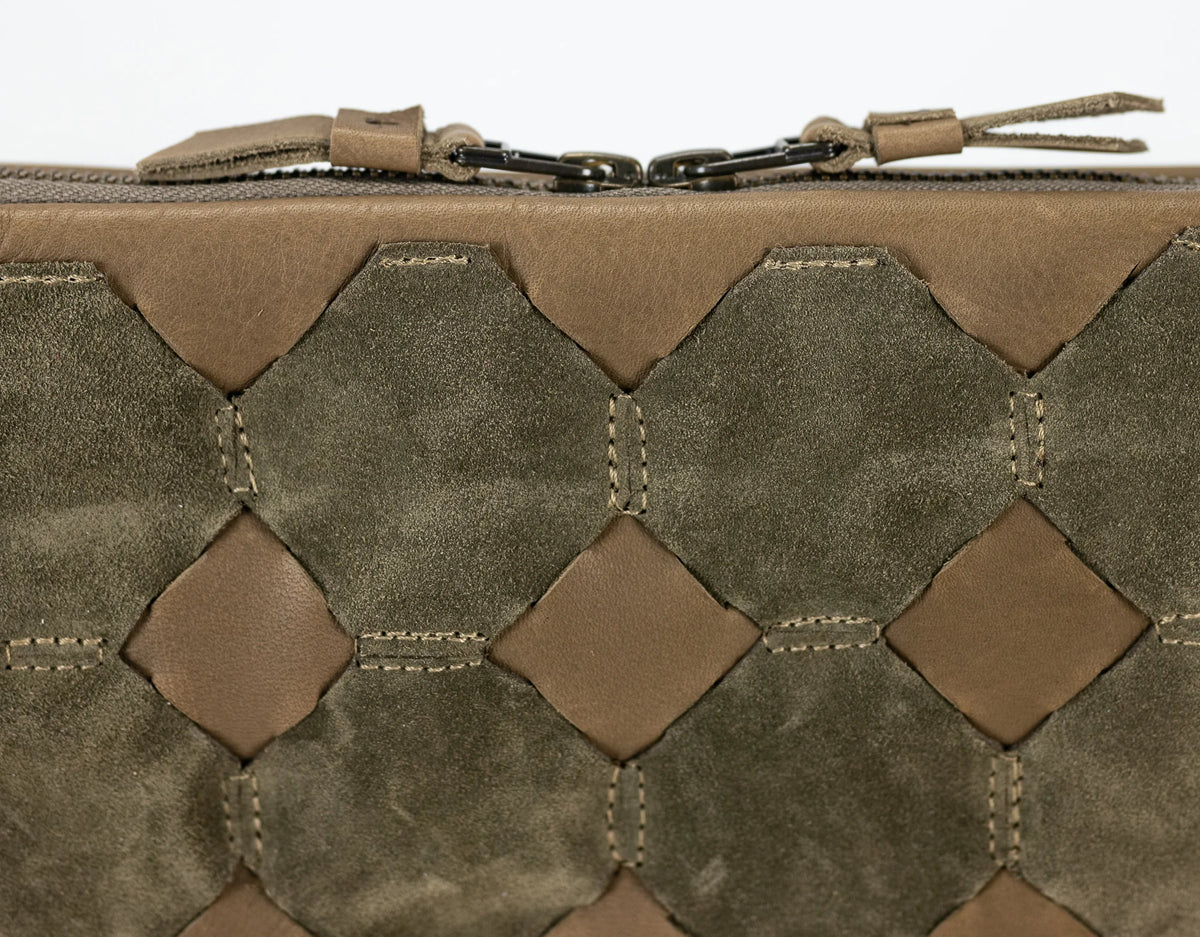 Athena Tablet Clutch - Khaki Brown leather