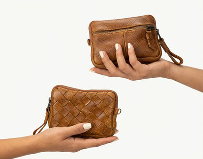 Antheia Mini wallet - Καφέ Δέρμα