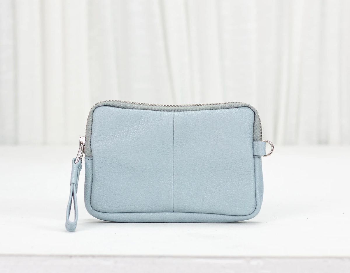 Antheia mini wallet - Light Blue leather