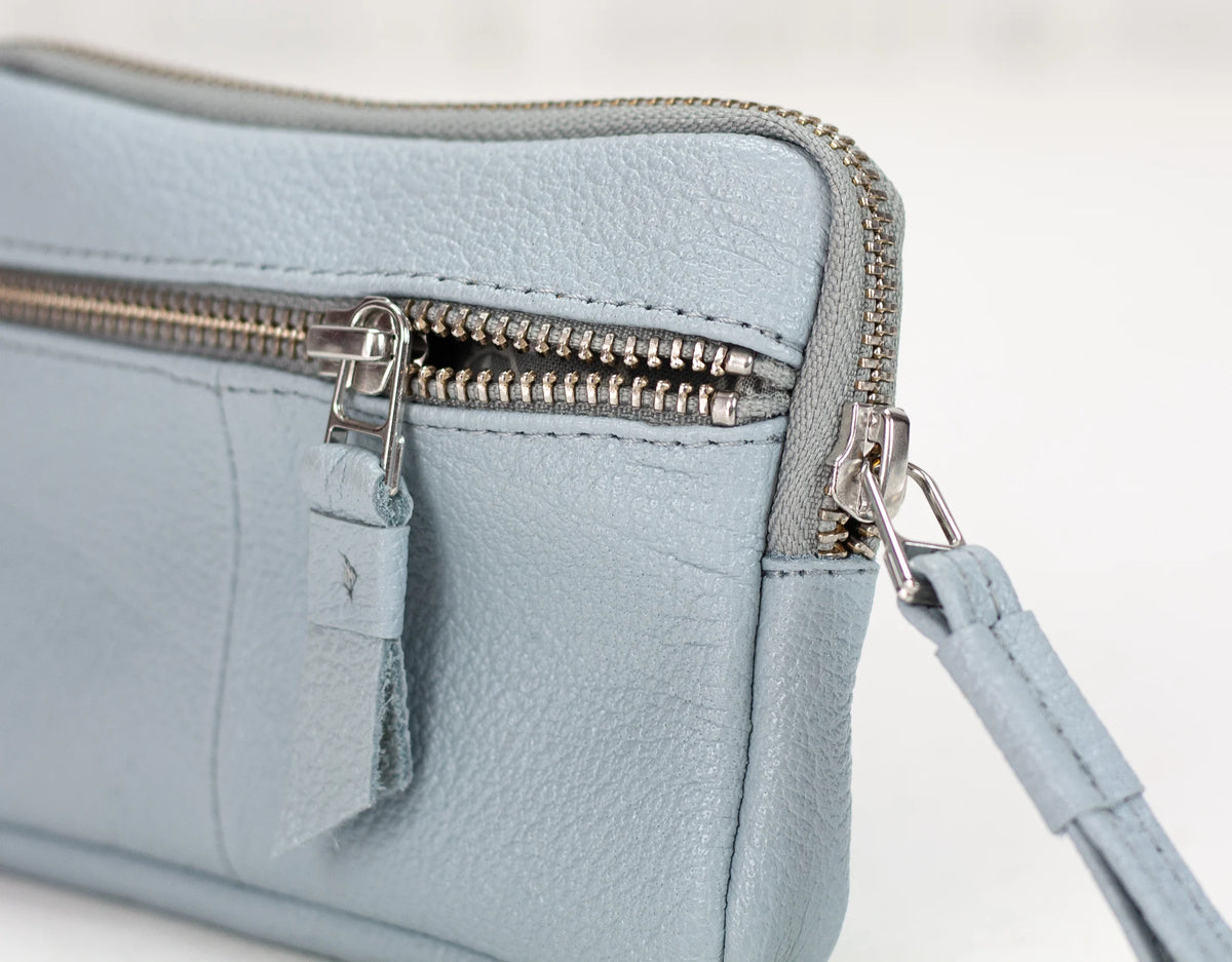 Antheia mini wallet - Light Blue leather