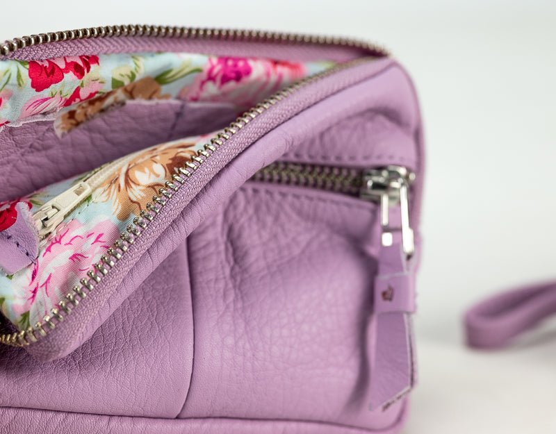 Antheia mini wallet - Lilac leather - milloobags