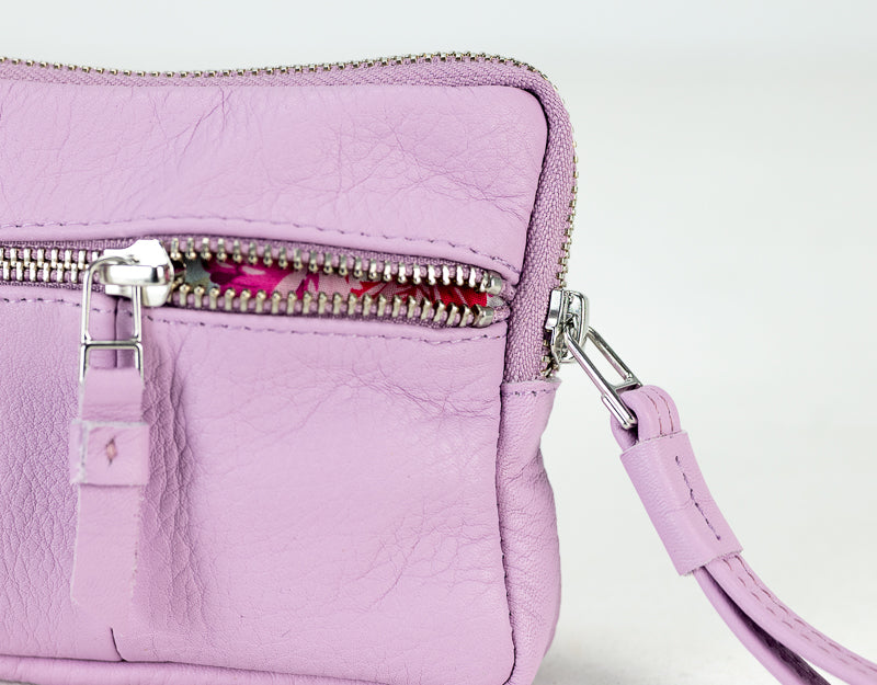 Antheia mini wallet - Lilac leather