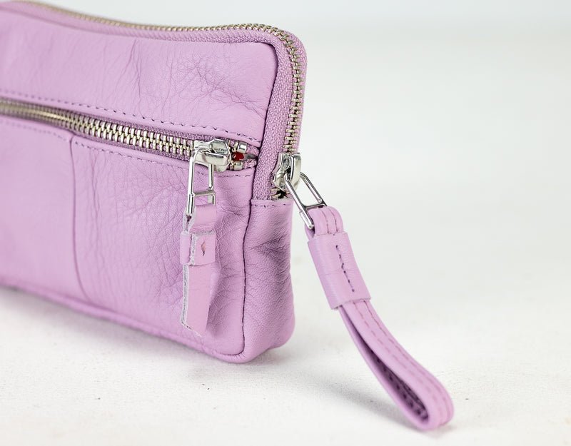 Antheia mini wallet - Lilac leather - milloobags