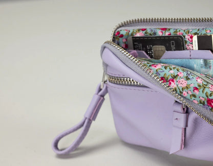 Antheia Mini wallet - Λιλά Δέρμα
