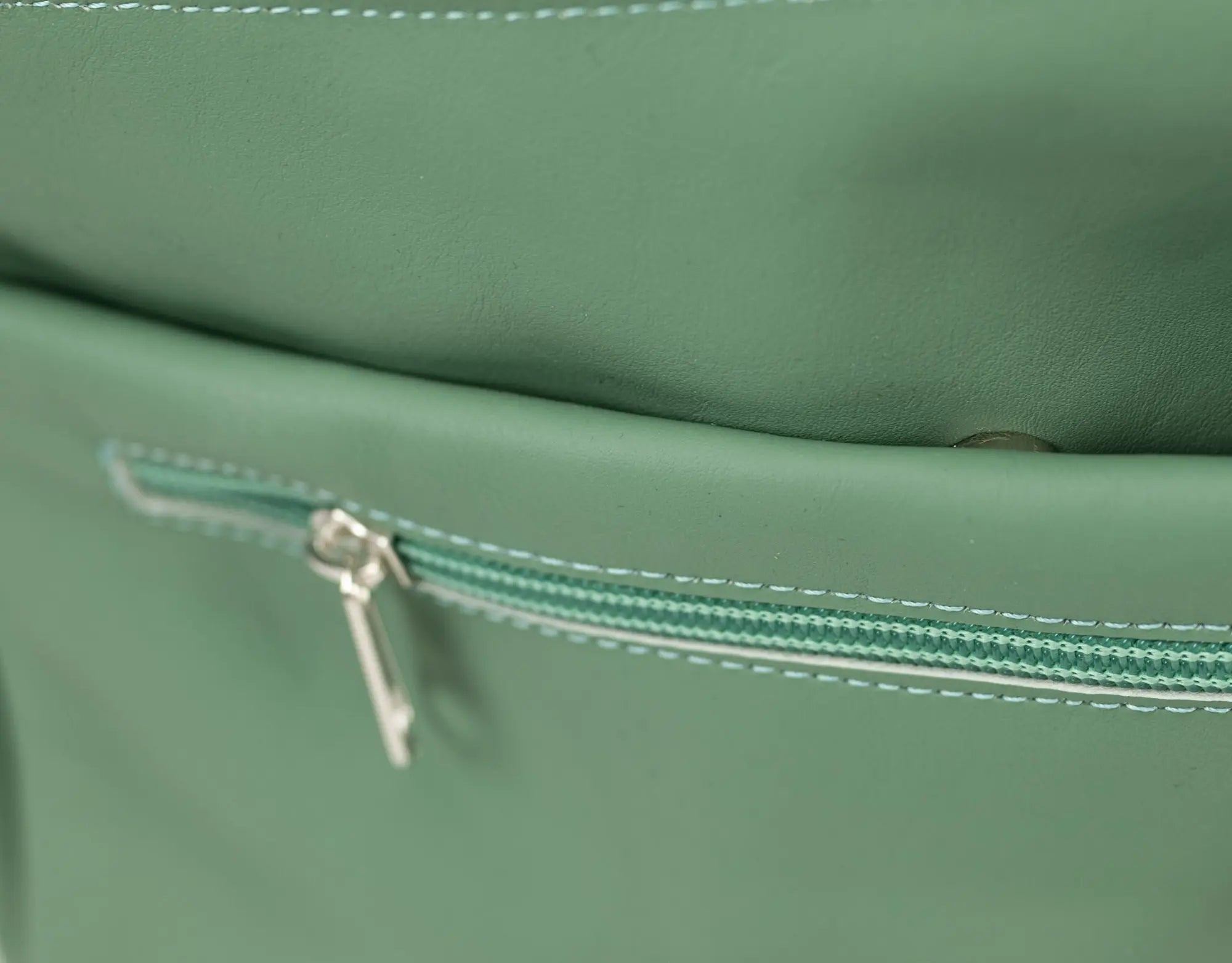 green leather bag insert