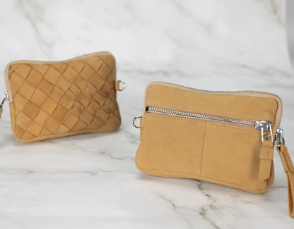 Antheia Mini wallet - Light Brown Nappa Leather