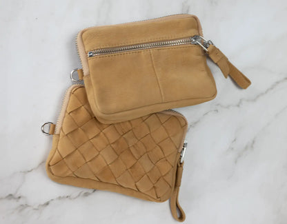 Antheia Mini wallet - Light Brown Nappa Leather