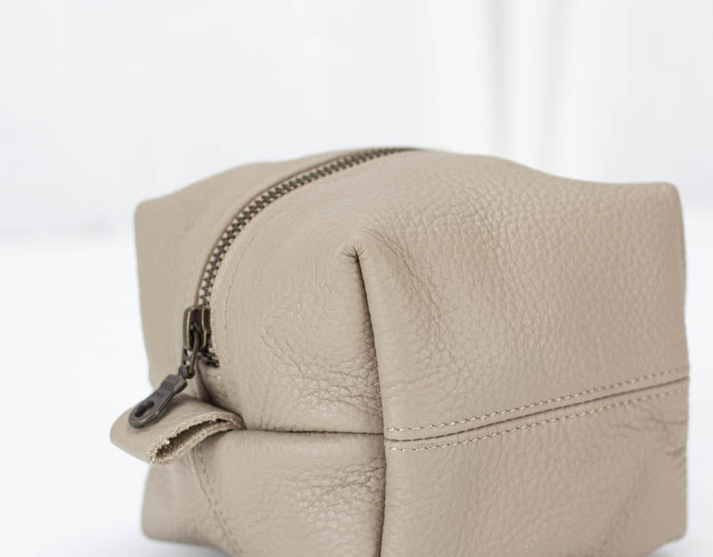 Cube case - Ivory soft leather - milloobags
