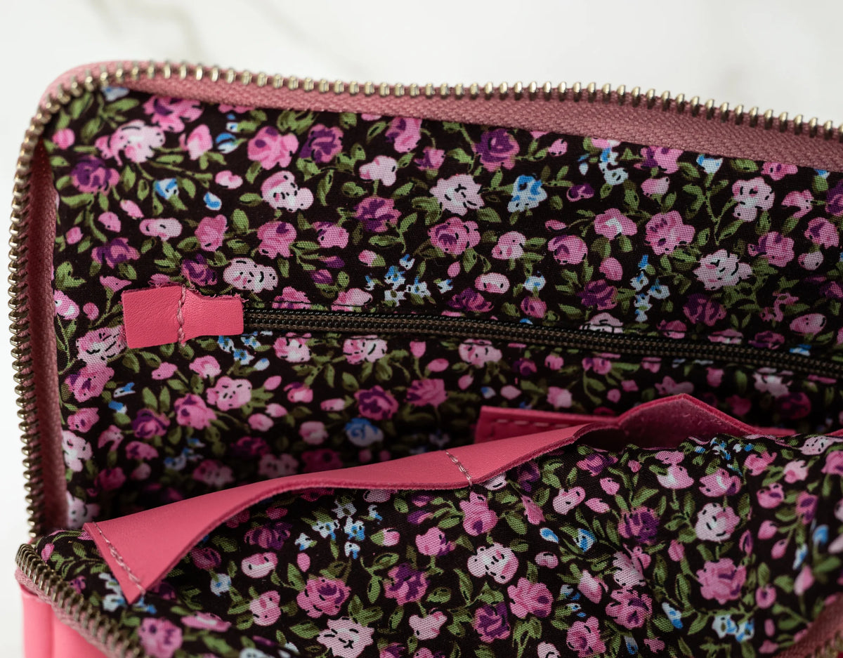 Antheia clutch wallet - Bubble pink leather