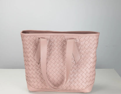 Calisto Tote Bag - Pink Handwoven Leather