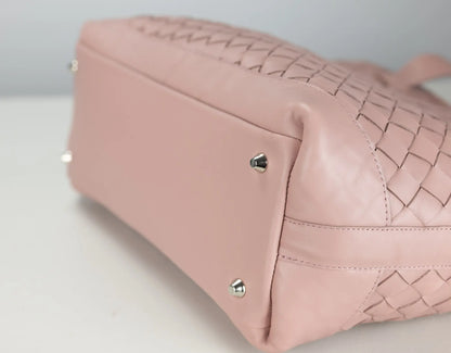 Calisto Tote Bag - Pink Handwoven Leather