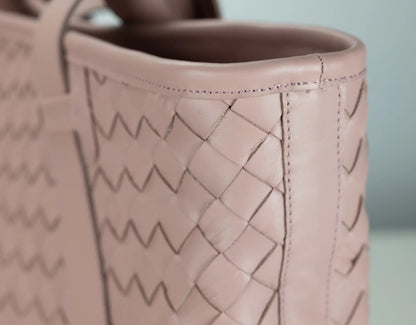 Calisto Tote Bag - Pink Handwoven Leather