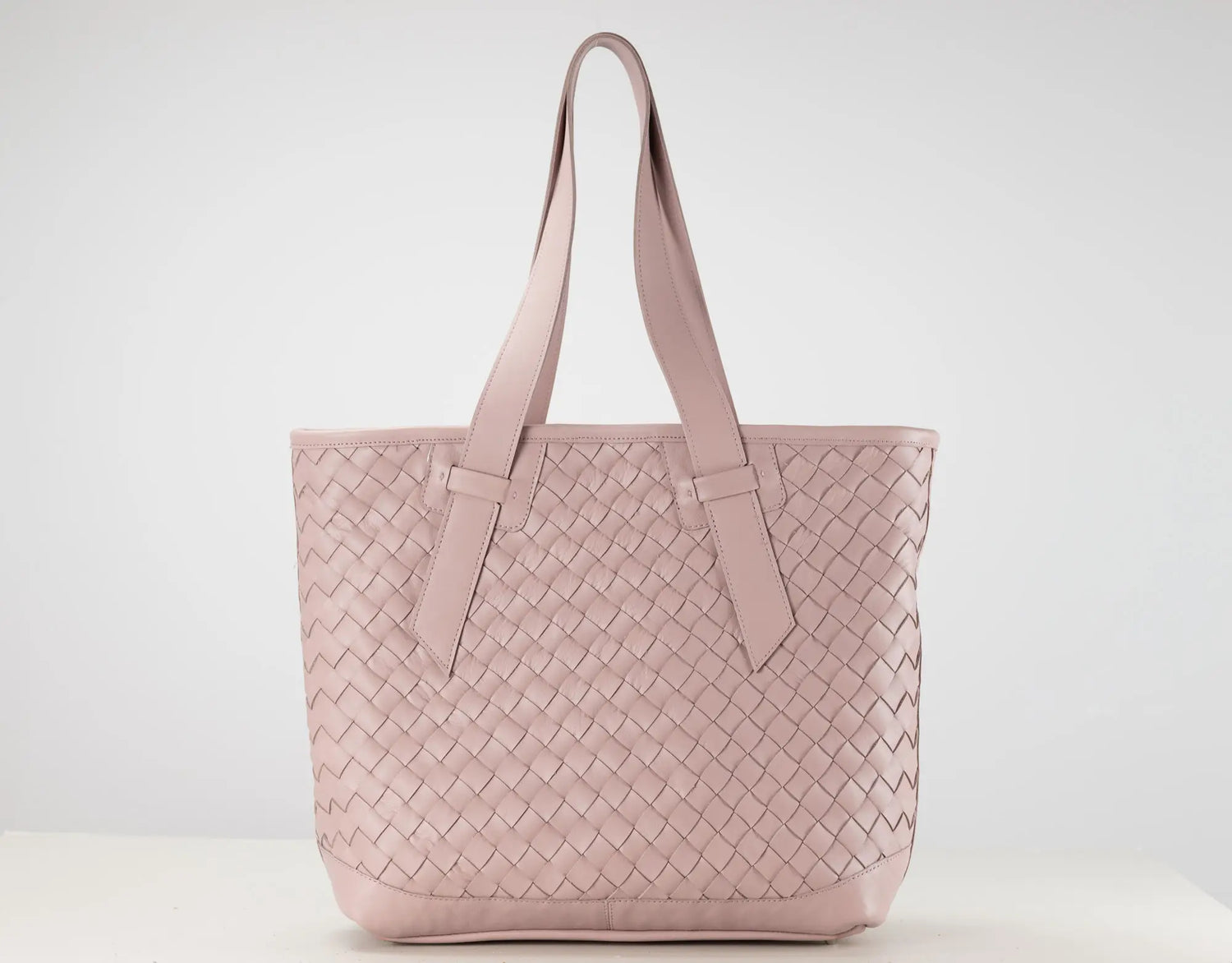 Calisto Tote Bag - Pink Handwoven Leather