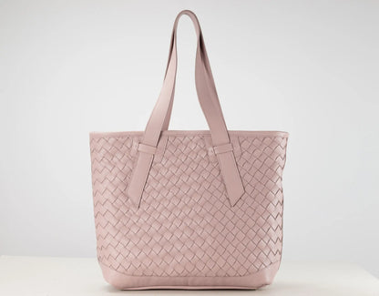 Calisto Tote Bag - Pink Handwoven Leather