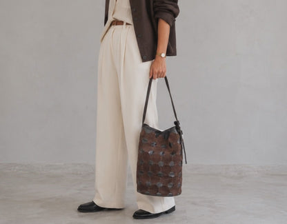 Lyda bag - Dark Brown Helon Handwoven leather