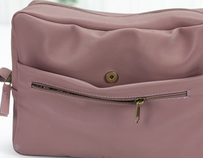 Ydra organizer - Rosy brown leather - milloobags