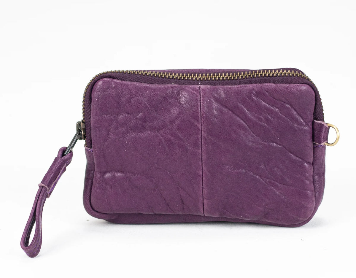 Antheia mini wallet - Imperial purple sheepskin