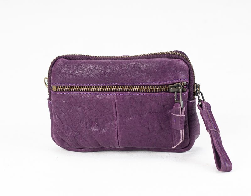 Antheia mini wallet - Imperial purple leather - milloobags