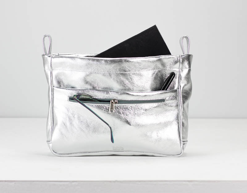 Purse Insert - Gold or Silver leather - milloobags