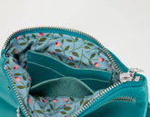 teal blue leather wallet by milloobags