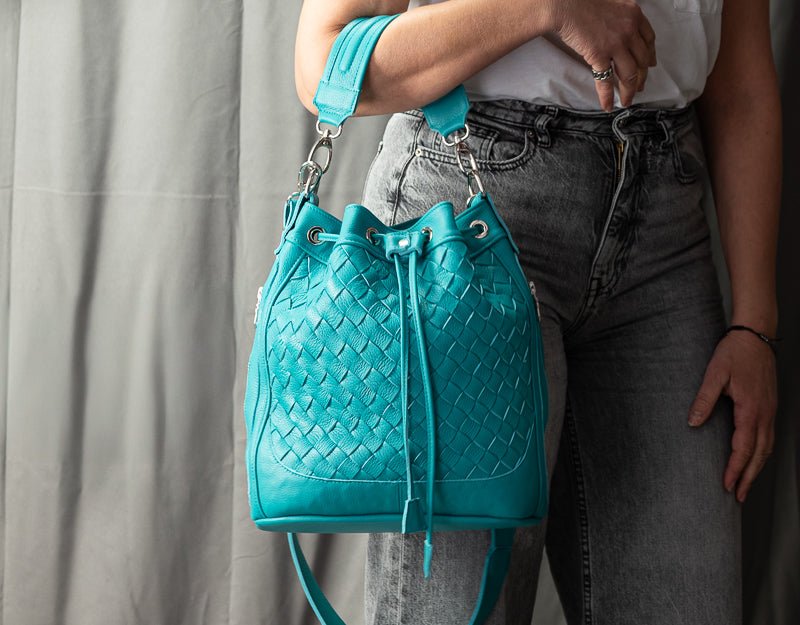 Danae bag - Turquoise leather - milloobags