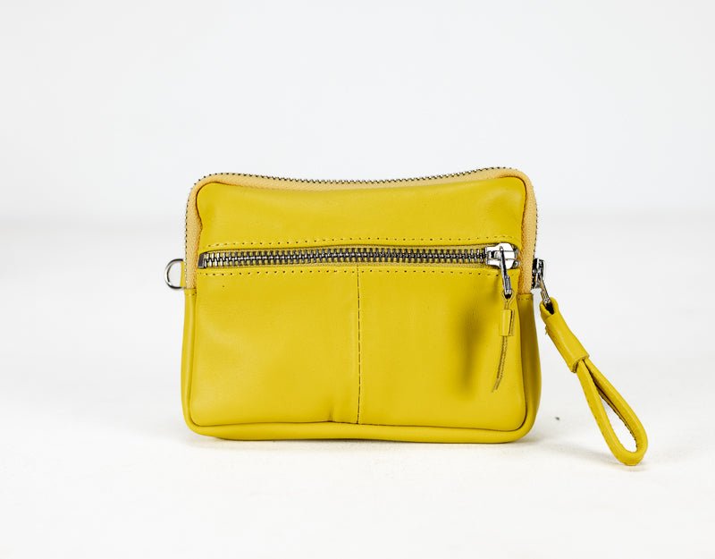 Antheia mini wallet - Yellow leather - milloobags