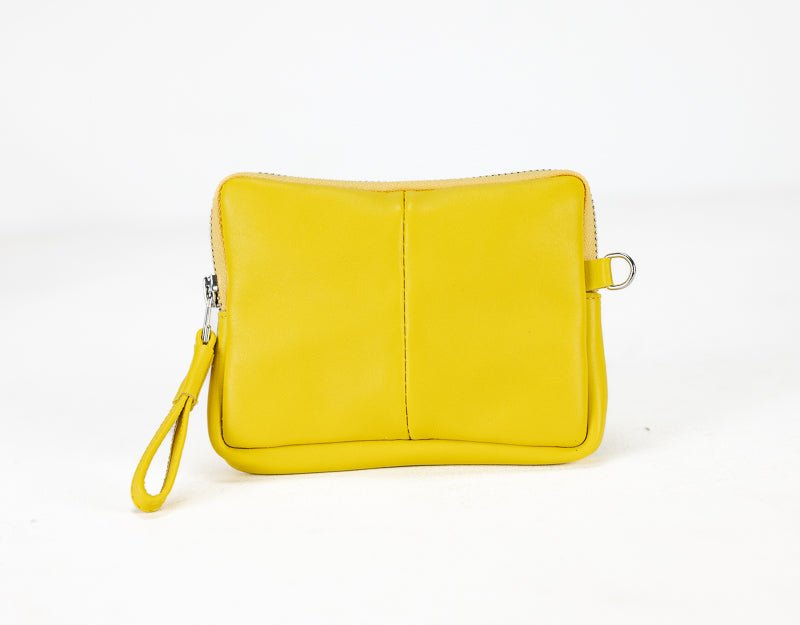 Antheia mini wallet - Yellow leather - milloobags
