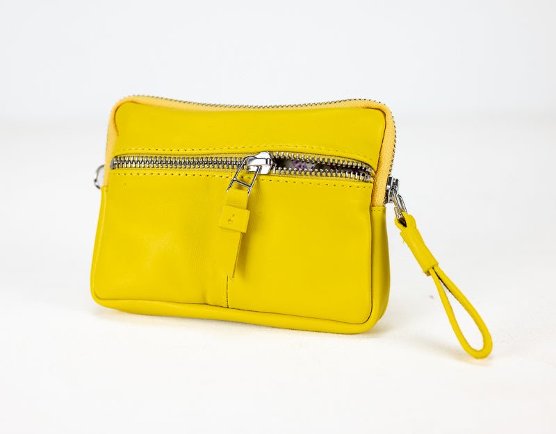 Antheia mini wallet - Yellow leather - milloobags