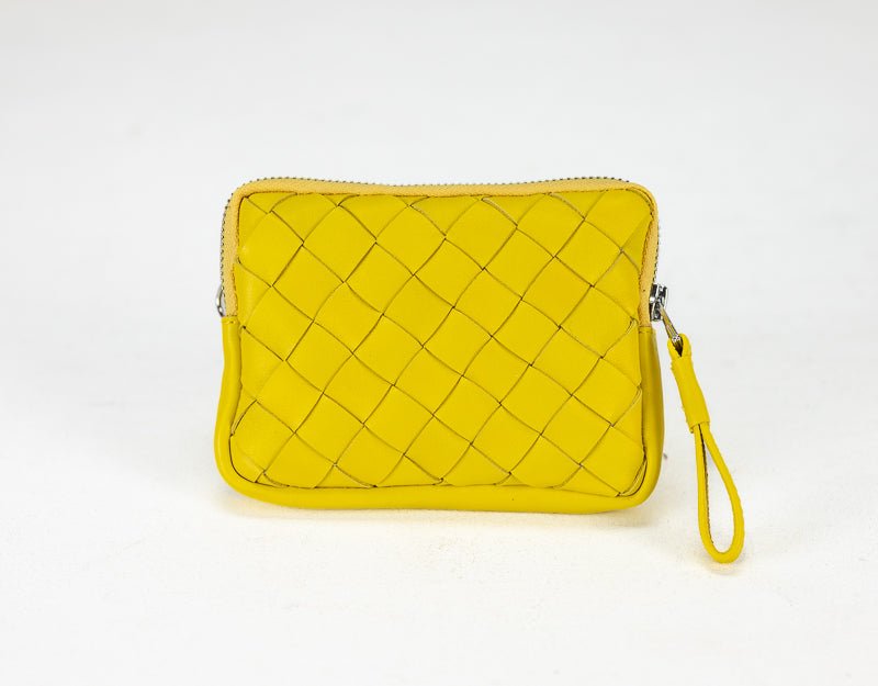 Antheia mini wallet - Yellow leather - milloobags