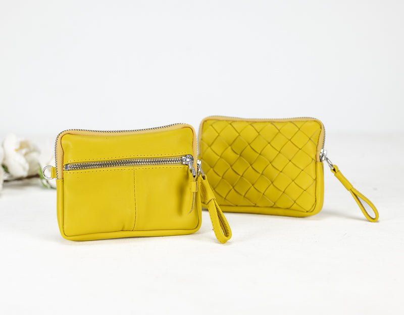 Antheia mini wallet - Yellow leather - milloobags