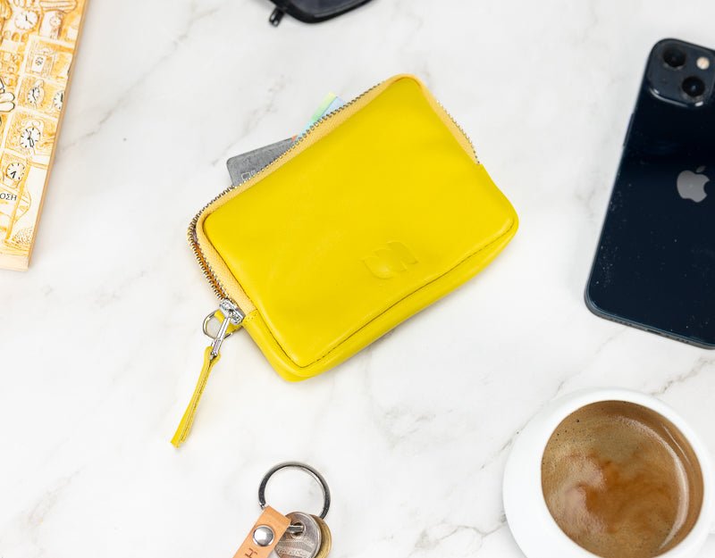 Myrto wallet - Yellow leather - milloobags