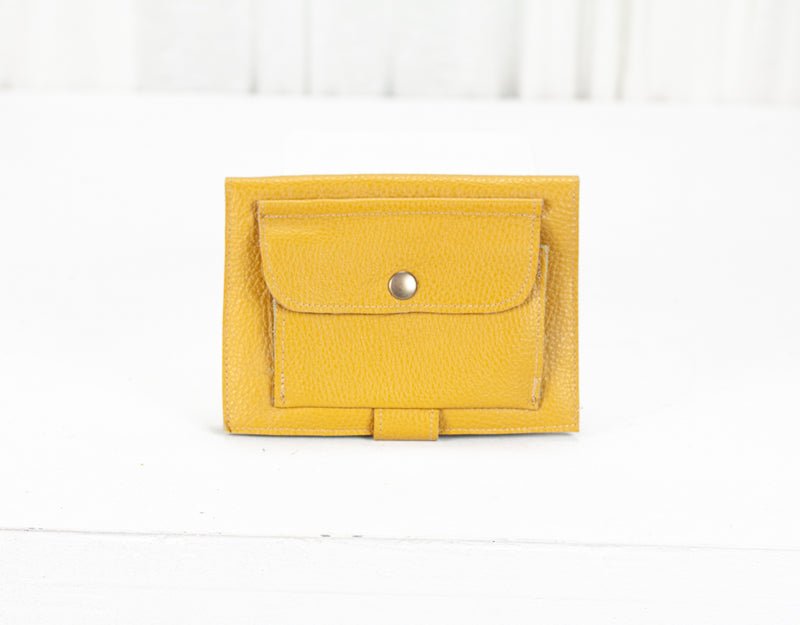 Iole wallet - Yellow pebbled leather - milloobags