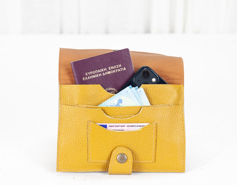 Iole wallet - Yellow pebbled leather - milloobags