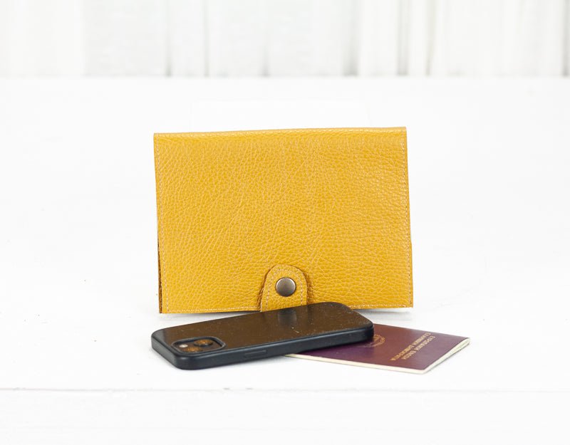 Iole wallet - Yellow pebbled leather - milloobags