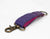 Leather handwoven keyring with clip - Purple - milloobags