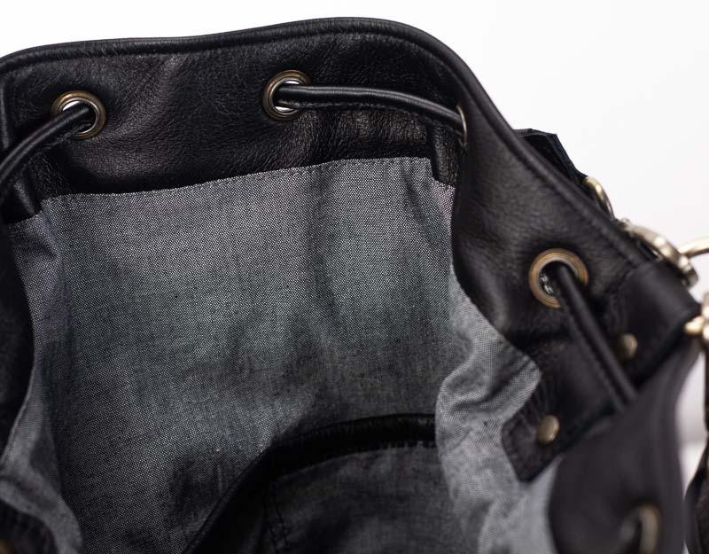 Danae bag - Black leather and wool - milloobags