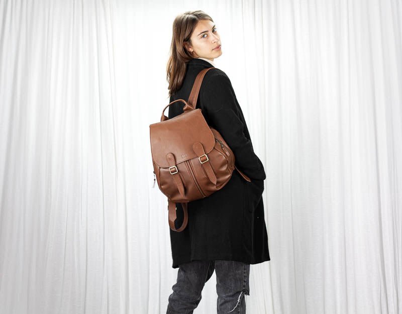 Artemis backpack - Spicy brown leather - milloobags