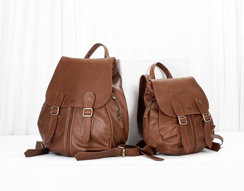 Artemis backpack - Spicy brown leather - milloobags