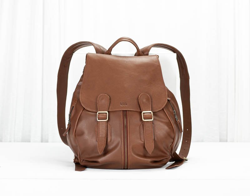 Artemis backpack - Spicy brown leather - milloobags