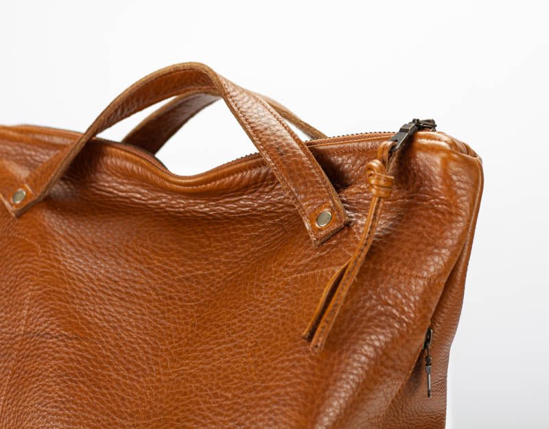 Minos backpack - Brown pebbled leather - milloobags