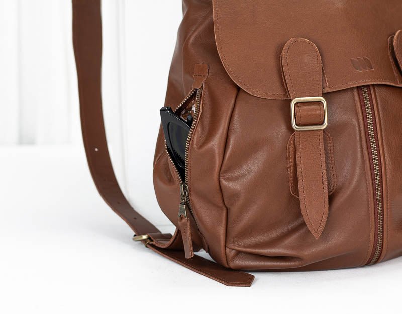 Artemis backpack - Spicy brown leather - milloobags