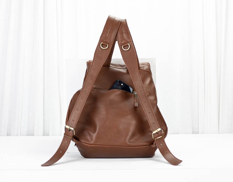 Artemis backpack - Spicy brown leather - milloobags