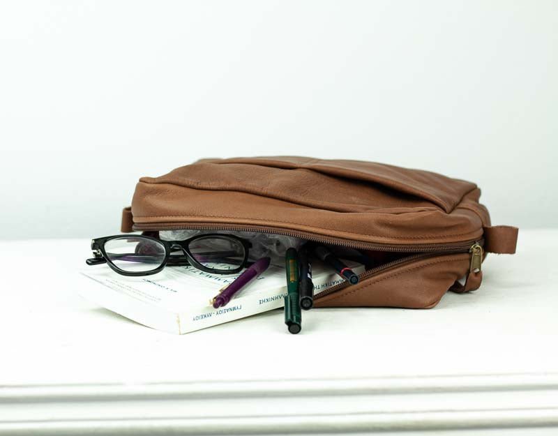 Ydra organizer - Chocolate brown leather - milloobags