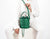 Helon mini bucket bag - Handwoven jade green leather - milloobags