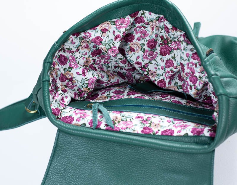 Artemis backpack - Petrol green leather - milloobags