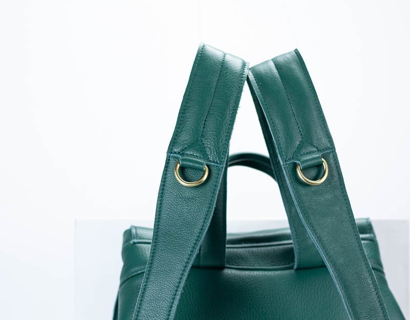 Artemis backpack - Petrol green leather - milloobags