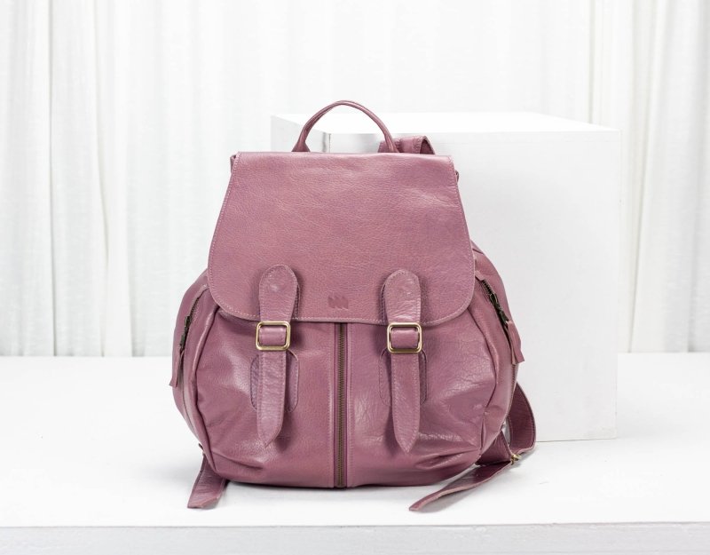 Artemis backpack - Old rose pink leather - milloobags