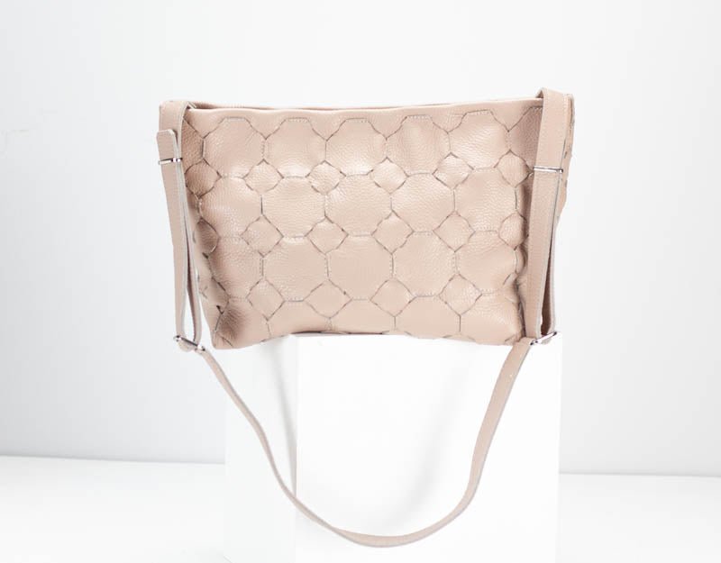 Helon clutch - Handwoven powder pink leather - milloobags